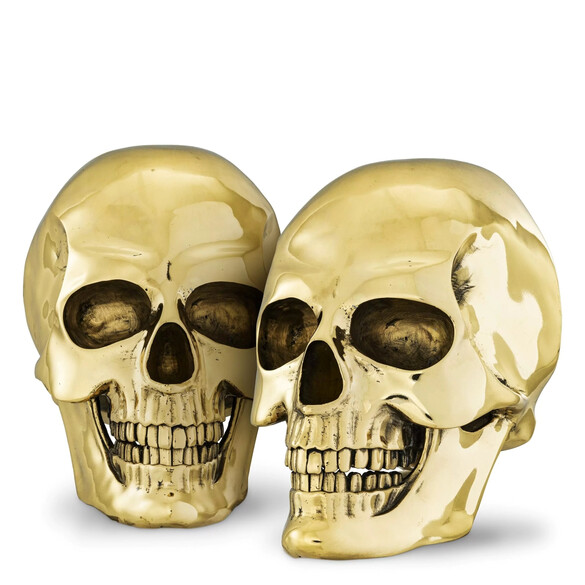 EICHHOLTZ Gold Skull Wanddekoration 2er Set, Gold - Philipp Plein Kollektion