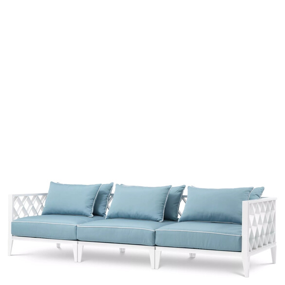 EICHHOLTZ Ocean Outdoor-Sofa 276 cm, Sunbrella Blau