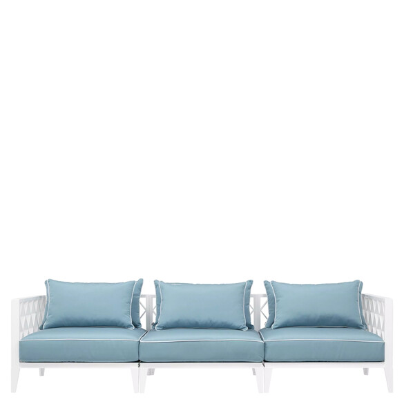 EICHHOLTZ Ocean Outdoor-Sofa 276 cm, Sunbrella Blau