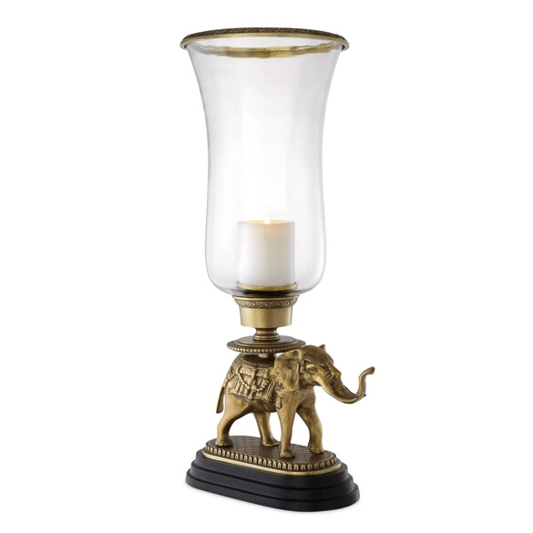 EICHHOLTZ Elephant Windlicht, Vintage-Messing