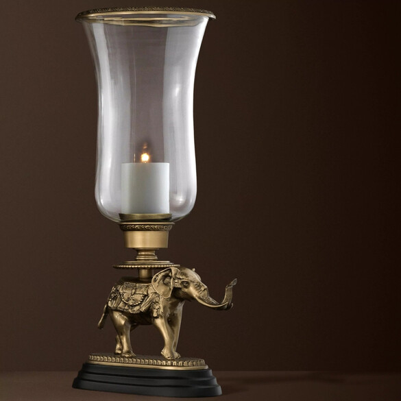 EICHHOLTZ Elephant Windlicht, Vintage-Messing