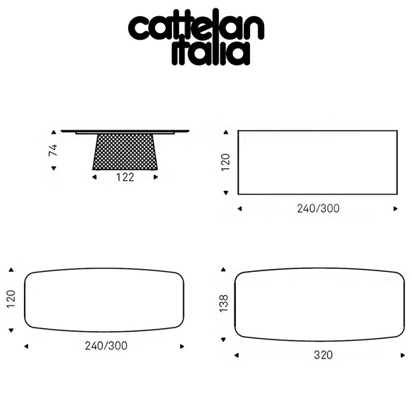 Cattelan Italia ATRIUM KERAMIK Esstisch mit Keramikplatte