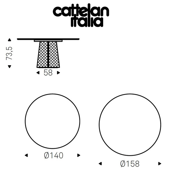 Cattelan Italia ATRIUM KERAMIK ROUND Esstisch mit Keramikplatte