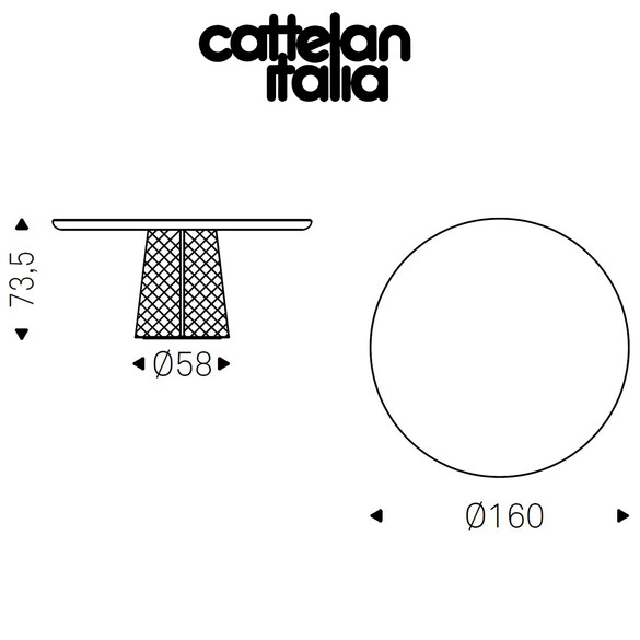 Cattelan Italia ATRIUM KERAMIK PREMIUM ROUND Esstisch mit Keramikplatte