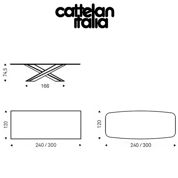 Cattelan Italia LANCER KERAMIK Esstisch mit Keramikplatte