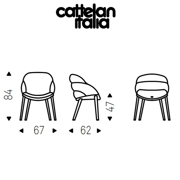 Cattelan Italia CAMILLA Stuhl mit Lederbezug