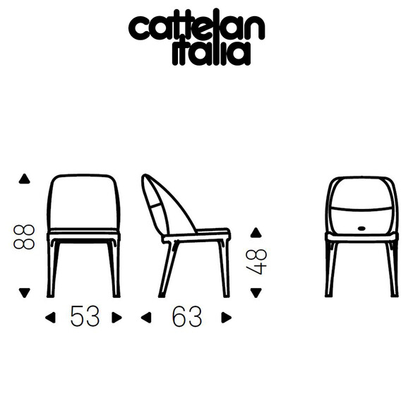 Cattelan Italia MARIEL Stuhl mit Lederbezug