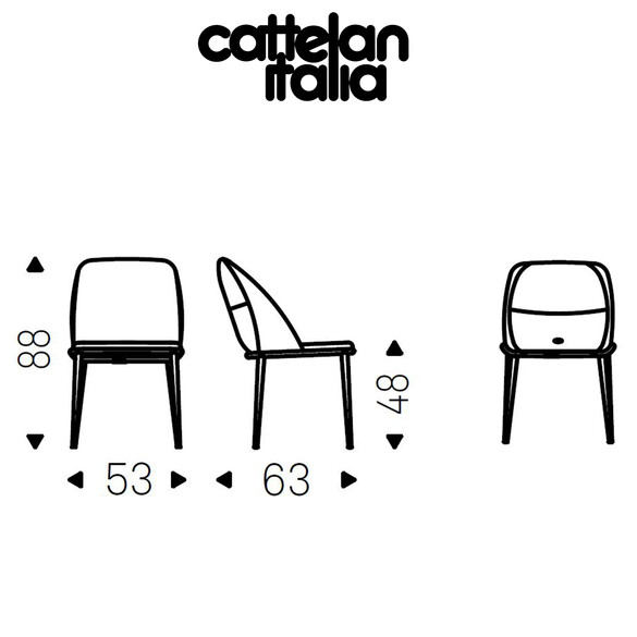 Cattelan Italia MARIEL ML Stuhl mit Lederbezug