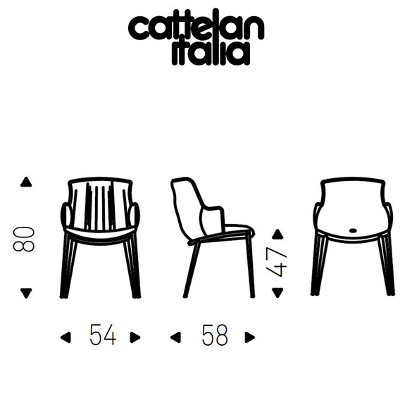 Cattelan Italia RIHANNA ML Stuhl mit Lederbezug