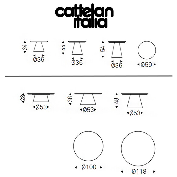 Cattelan Italia ALBERT KERAMIK Beistell- und Couchtisch mit Keramikplatte
