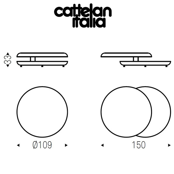 Cattelan Italia YO-YO BRUSHED Designer Couchtisch