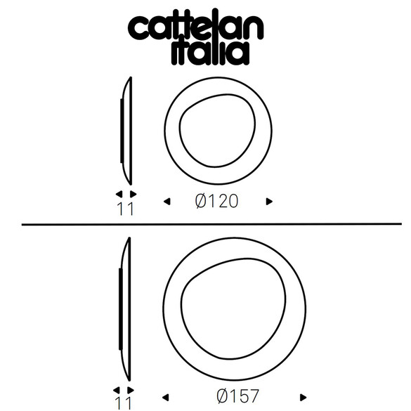 Cattelan Italia COSMOS Designer Wandspiegel Ø 120/157 cm