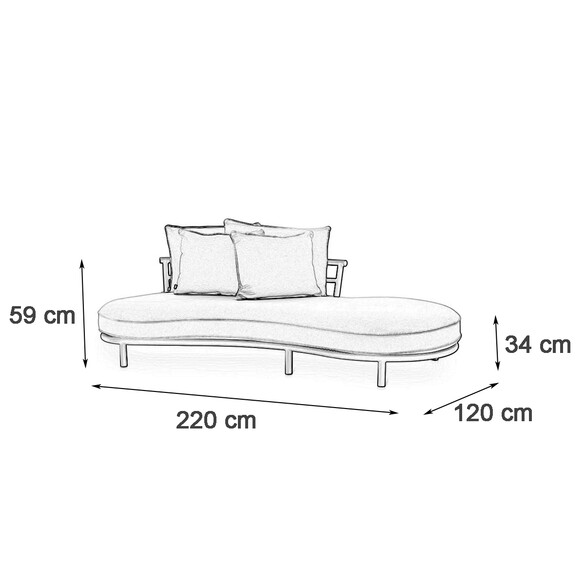 EICHHOLTZ Laguno Left Sofa 220 cm, Off-white