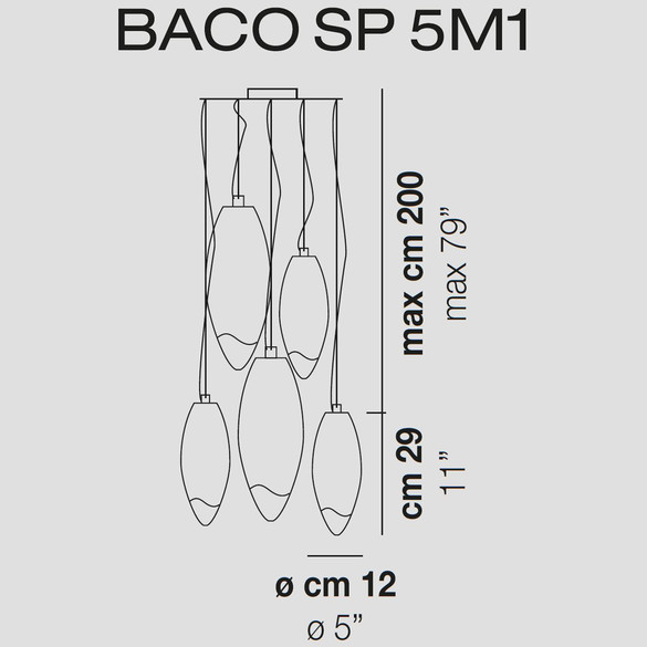 Vistosi Baco SP5M1 Pendelleuchte (E27)