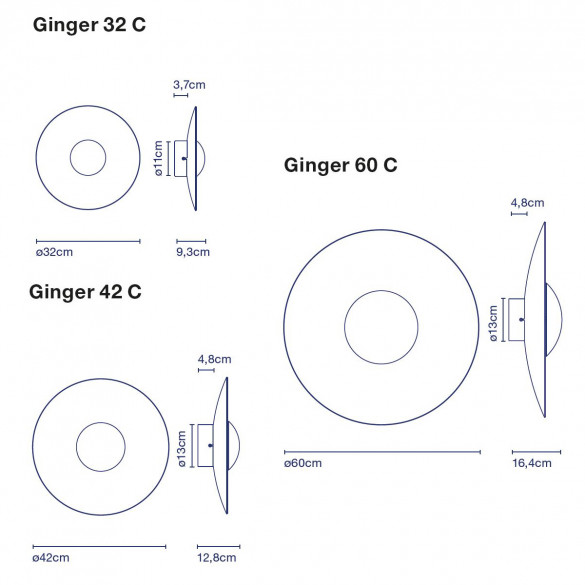 Marset Ginger 32/42/60 C LED-Wandleuchte