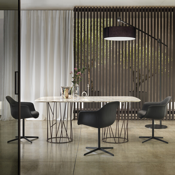 Marelli CHIA Designer Drehstuhl mit 4-Fuß Metallgestell