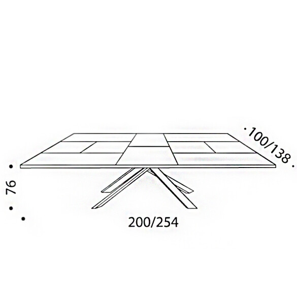 Ozzio 4x4 ausziehbarer Esstisch 200-254 cm (T240)