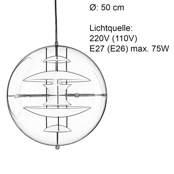 VERPAN Globe Glass LARGE Pendelleuchte Ø 50 cm