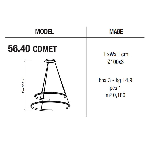 Bontempi COMET LED Hängeleuchte Ø 100 cm (56.40)