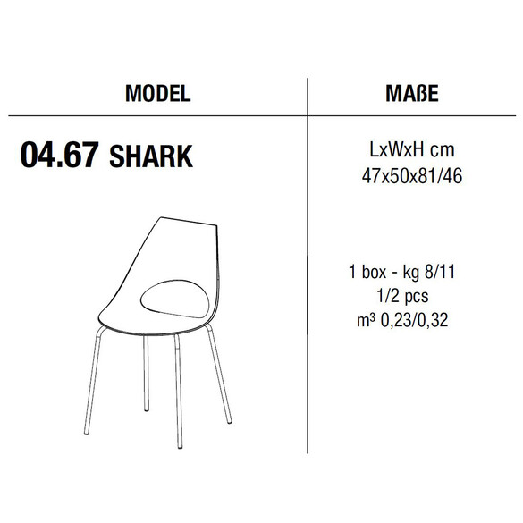 Bontempi SHARK Stuhl mit Metallfe 2er SET (04.67)