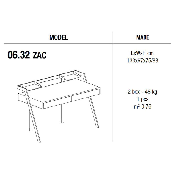 Bontempi ZAC Designer Schreibtisch (06.32)